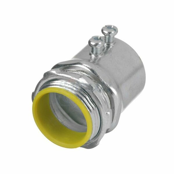 American Imaginations 2 in. Galvanized Steel Silver E.M.T. Connector-Steel With Insulated Throat AI-36723